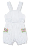 PEEK ESSENTIALS FLORAL EMBROIDERED BUBBLE ROMPER