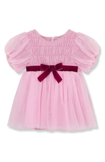 Peek Essentials Babies'  Sparkle Mesh Party Dress In Rose
