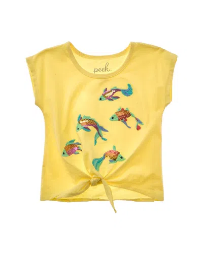 Peek Kids Fish Tie-front Top In Yellow