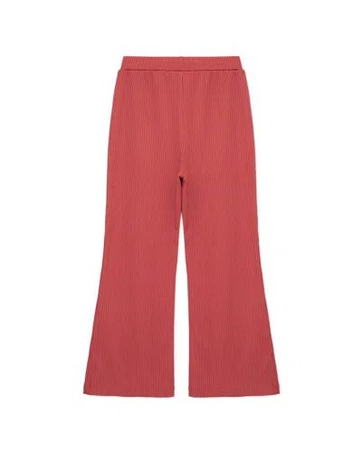 Peek Kids Ribbed Flare Pant In Pink