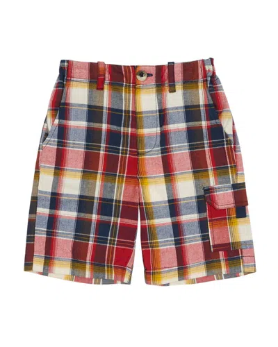 Peek Kids Rocco Plaid Cargo Short In Multi