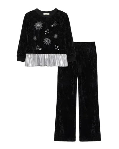 Peek Kids Starry Night Pant Set In Black