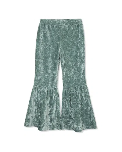 Peek Kids Velour Flare Pant In Blue