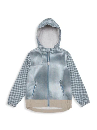 Peek Kids' Little Boy's & Boy's Check Hooded Jacket In Check Blue Multi