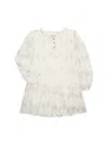 Peek Little Girl's & Girl's Metallic Trim Drop Waist Dress In White Red