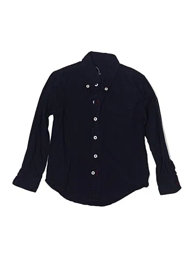 Pre-owned Peek Kids' Long Sleeve Button Down Shirt In Blue