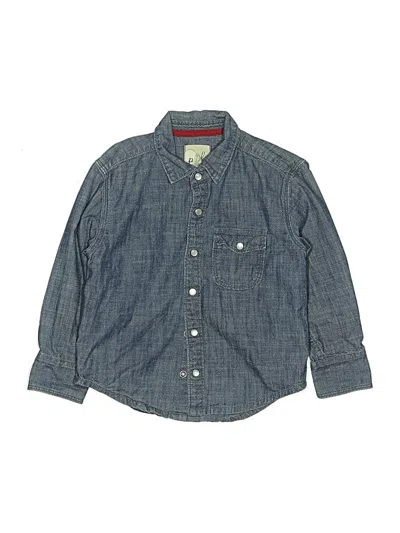 Pre-owned Peek Kids' ... Long Sleeve Button Down Shirt In Blue