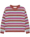Peek Metallic Stripe Sweater In Pink