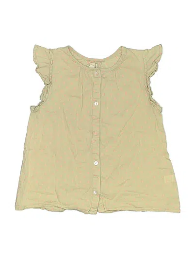 Pre-owned Peek Kids' ... Short Sleeve Top Yellow Ruffles Neckline Tops