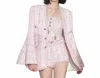 PEEKSKILL BELL SLEEVE BLAZER & SHORT 2 PIECE SET IN PINK/TWEED