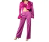 Peekskill Top, Blazer And Pants 3 Piece Suit Set In Fuschia In Pink