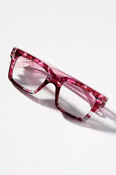 Peepers Xoxo Square Readers In Pink