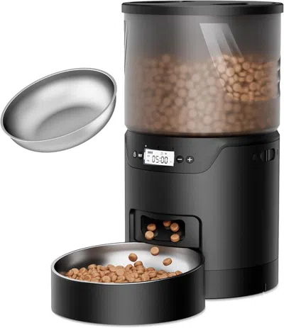 Peepets Automatic Cat Feeder: 3l Auto Food Dispenser With Timed Feeding 6 Meal Programmable& 1-20 Portion Pr In Brown