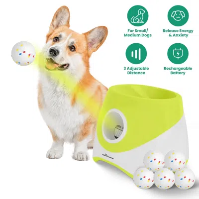 Peepets Automatic Dog Ball Launcher Rechargeable Interactive Pet Ball Thrower For Small Medium Dogs Interact In Green