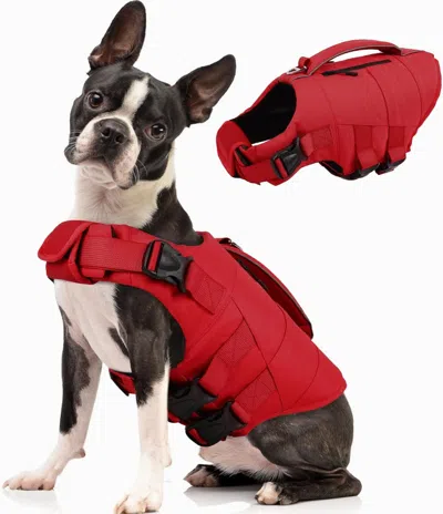 Peepets Dog Life Jacket, High Flotation Dog Life Vest For Swimming Boating, Adjustable Small Dogs Swim Vest  In Yellow