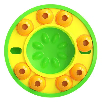 Peepets Dog Puzzle Food Feeder Slow Feeding Bowl Interactive Toy Dog Treat Dispensing Toy In Green