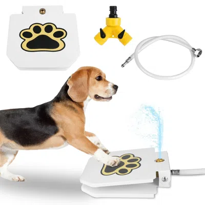Peepets Dog Water Fountain Outdoor Dog Pet Water Dispenser Step-on Activated Sprinkler W/ Interactive Paw Pe In Pink