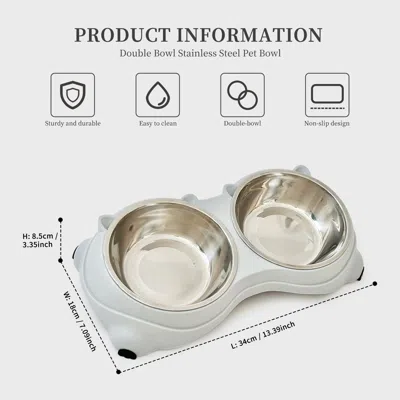 Peepets Elevated Cat Food Bowl, Spill Proof Pet Bowl, Double-layer Cat Food Bowl In Red