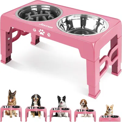 Peepets Elevated Dog Bowls For Medium Large Dogs And Cats With Mat, Non-slip Cat Bowls With 2 Thick 5.5" Sta In Multi
