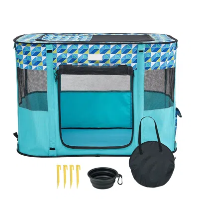 Peepets Foldable Pet Playpen, 32'' X 24'' X 22'' Portable Dog Playpen, Crate Kennel For Puppy, Dog, Cat, Wat In Gray