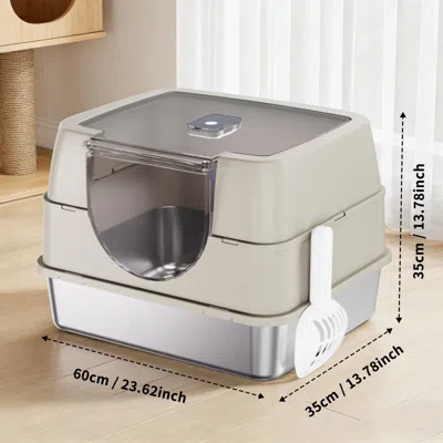 Peepets Galaxy Fully Enclosed Cat Litter Box, Hooded Cat Litter Box, Non Stick And Never Smelly, Durable, Su In Sand