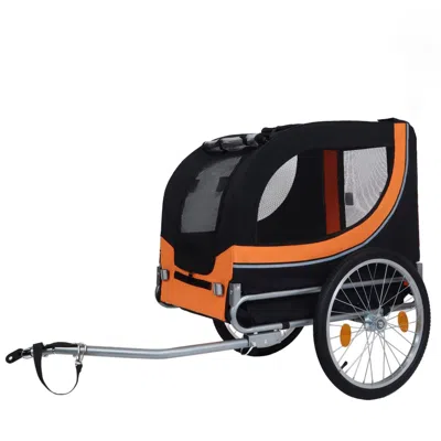 Peepets Large Folding Bike Trailer For Dogs - 66lb Capacity All-terrain Pet Carrier, Durable Steel Frame For In Black