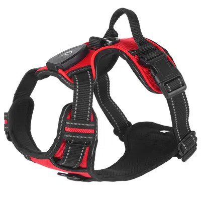 Peepets Light Up Dog Harness Rechargeable Led Dog Harness No Pull Lighted Dog Vest With Handle For Medium Do In Black
