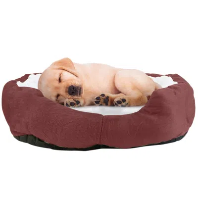 Peepets Pet Dog Bed Soft Warm Fleece Puppy Cat Bed Dog Cozy Nest Sofa Bed Cushion For S/m Dog In Gray