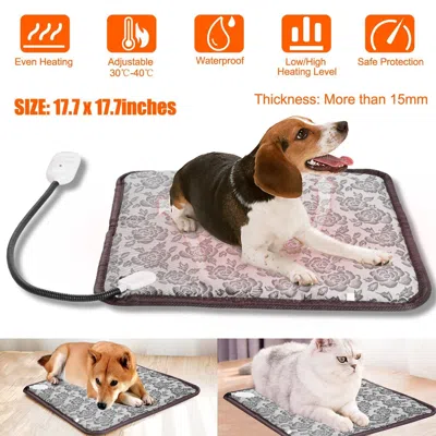 Peepets Pet Heating Pad Dog Cat Electric Heating Mat Waterproof Adjustable Warming Blanket In Multi