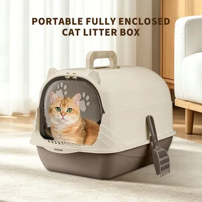 Peepets Pet Litter Box Fully Enclosed Spillproof Deodorant Cat Toilet Two-way Shovel Large Capacity Cat Toil In Multi