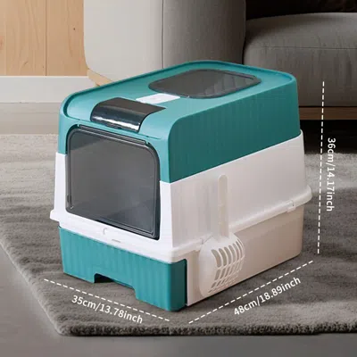 Peepets Pet Litter Box Fully Enclosed Spillproof Deodorant Cat Toilet Two-way Shovel Large Capacity Cat Toil In Multi