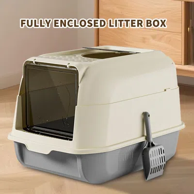 Peepets Pet Litter Box Fully Enclosed Spillproof Deodorant Cat Toilet Two-way Shovel Large Capacity Cat Toil In Multi
