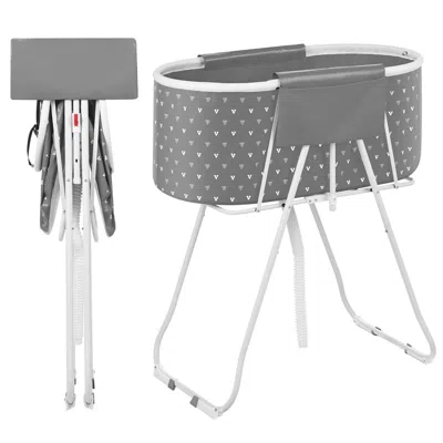 Peepets Portable Dog Bathtub, Elevated & Foldable Space-saving Pet Shower Station With Efficient Drainage, B In Gray