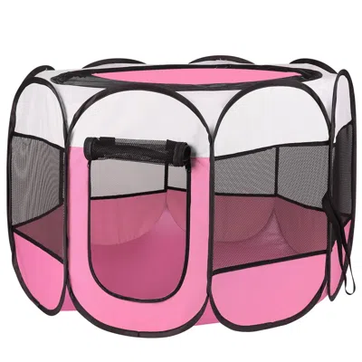 Peepets Portable Foldable Pet Tent Exercise Pen Kennel Removable Zipper Top And Bottom Water Resistant Indoo In Multi