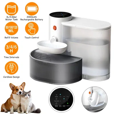 Peepets Smart Pet Water Fountain Automatic Cat Water Dispenser 3l/101oz Cordless Rechargeable Dog Water Foun In Gray