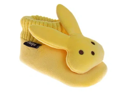 Peeps Babies'  Sock Slippers For Toddler Gils' Plush Warm Fuzzy Comfort Dual Size In Yellow