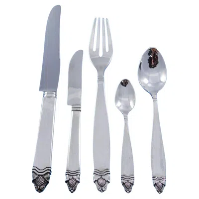 Pre-owned Peer Smed Acorn By  Sterling Silver Flatware Set Service 54 Pc Arts & Crafts Rare