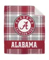 Pegasus Home Fashions Alabama Crimson Tide 50" X 60" Plaid Flannel Sherpa Plush Blanket In Multi