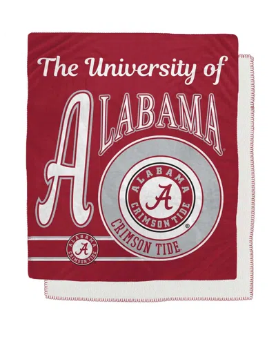 Pegasus Home Fashions Alabama Crimson Tide 50" X 60" Retro Emblem Flannel Fleece Sherpa Blanket In Multi