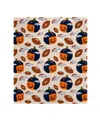 Pegasus Home Fashions Denver Broncos 60" X 70" Pumpkin Helmet Corral Fleece Blanket In Multi