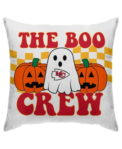 Pegasus Home Fashions Kansas City Chiefs 18'' X 18'' Boo Crew Duck Cloth Decor Pillow Cover In Multi