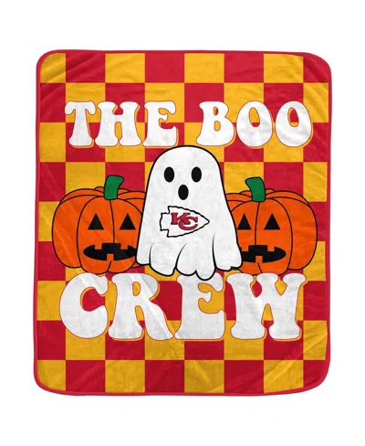 Pegasus Home Fashions Kansas City Chiefs 50" X 60" Boo Crew Flannel Fleece Blanket In Multi