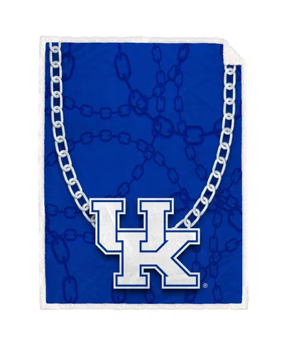 Pegasus Home Fashions Kentucky Wildcats 60'' X 80'' Fan Chain Flannel Sherpa Blanket In Blue