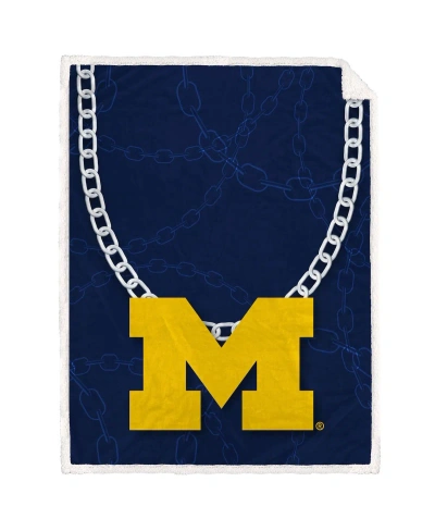 Pegasus Home Fashions Michigan Wolverines 60'' X 80'' Fan Chain Flannel Sherpa Blanket In Multi