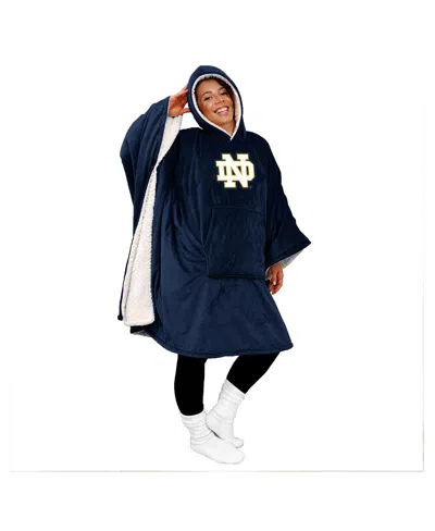 Pegasus Home Fashions Notre Dame Fighting Irish 60" X 80" Logo Patch Sherpa Team Color Bloncho In Transparent