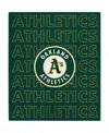 Pegasus Home Fashions Oakland Athletics 60" X 70" Echo Wordmark Plush Blanket In Midnight Green