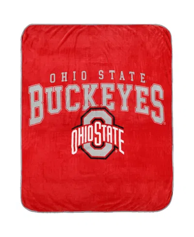 Pegasus Home Fashions Ohio State Buckeyes Vintage Arch Ultra Soft 50" X 60" Blanket In Red