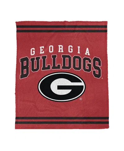 Pegasus Home Fashions Pegasus Georgia Bulldogs 60" X 70" Cozy Plush Knit Blanket In Transparent