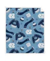 Pegasus Home Fashions Pegasus North Carolina Tar Heels 60" X 70" Ugly Sweater Flannel Fleece Sherpa Blanket In Blue