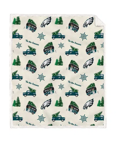Pegasus Home Fashions Philadelphia Eagles 50'' X 60'' Holiday Pickup Truck Sherpa Flannel Fleece Blanket In No Color